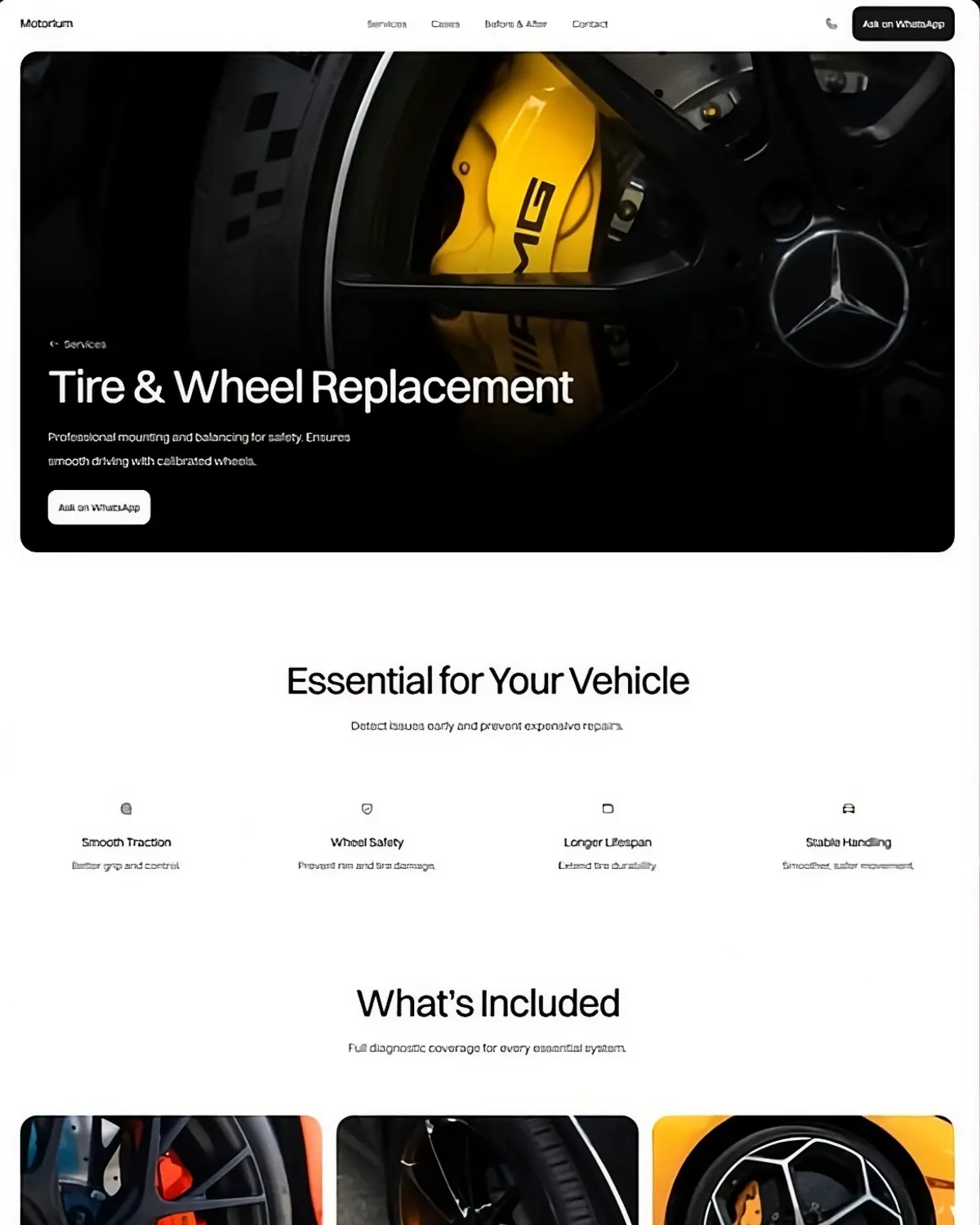 Auto service website demo concept