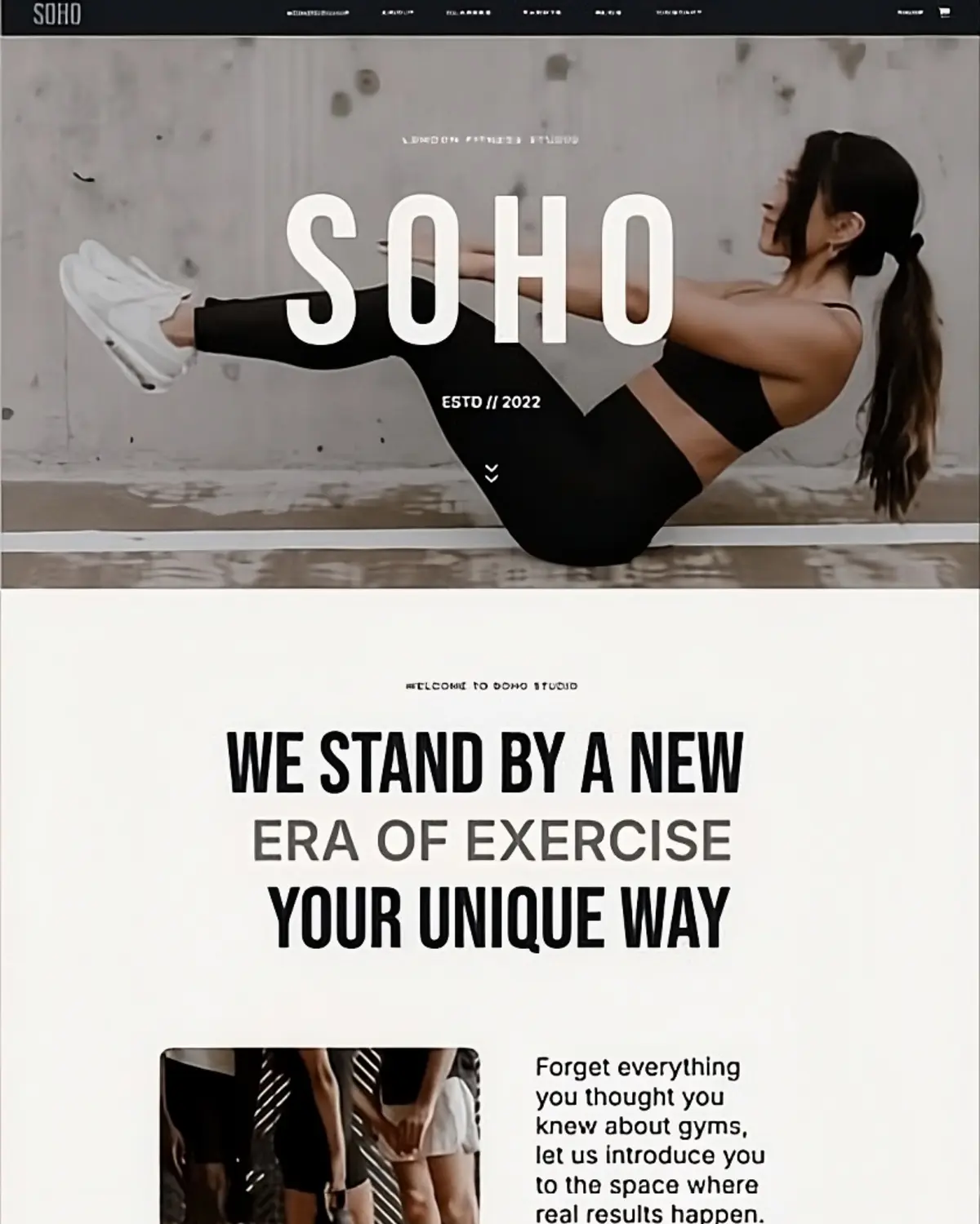 Personal trainer website demo concept