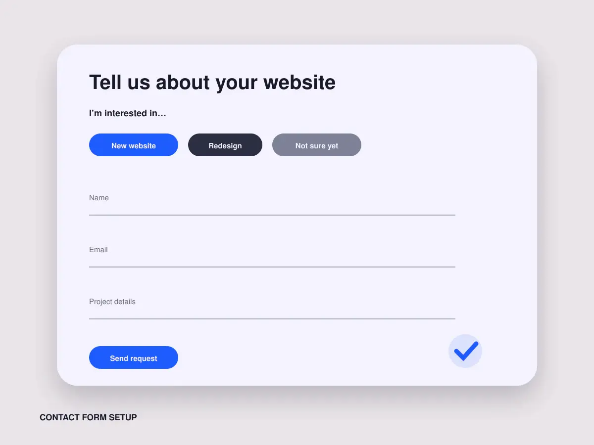 Contact form setup service visual